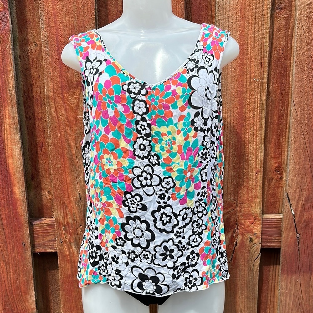 LieLei Floral Multicolor Sleeveless Top Size XL